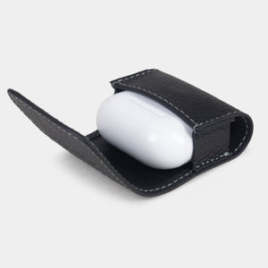 Чехол для наушников AirPods 4 из кожи теленка, черного цвета