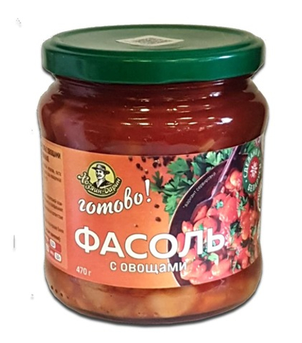 Фасоль с овощами в томатном соусе 470г. Хозяин-Барин