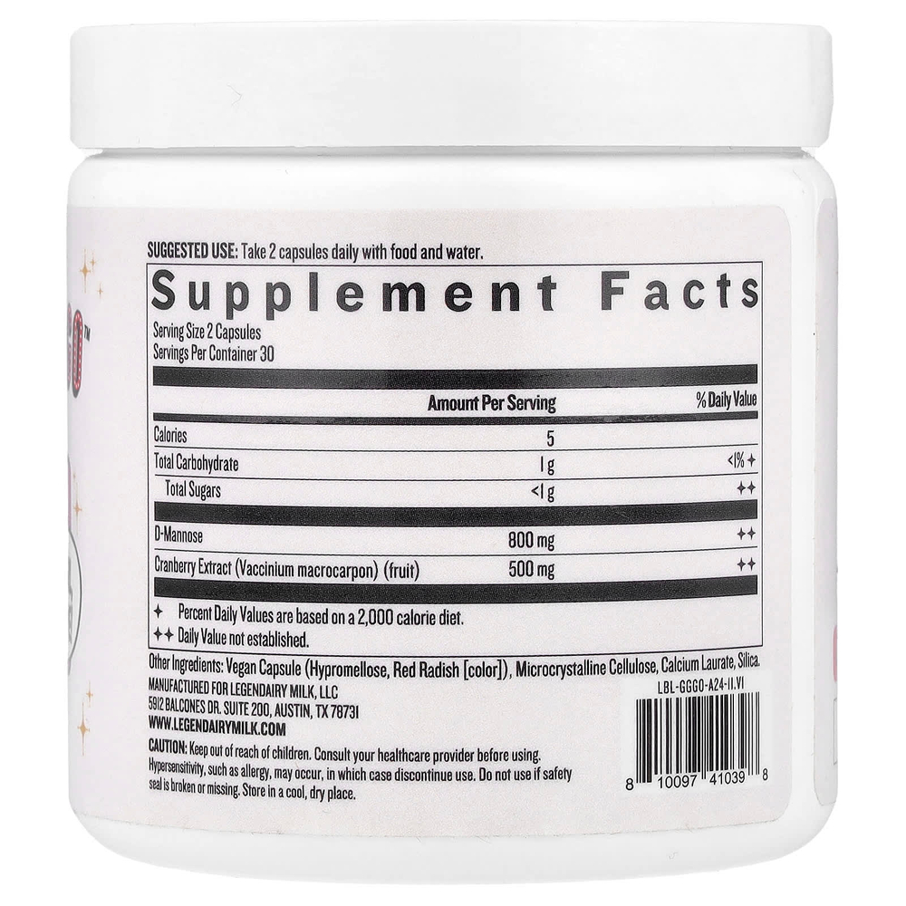 Legendairy Milk, Girl's Gotta Go ™, здоровье мочевыводящих путей, 60 веганских капсул