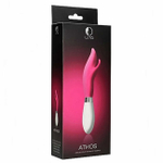 Вибратор с раздвоенной головкой в виде язычков Athos LUNA, розовый (Цвет: розовый)