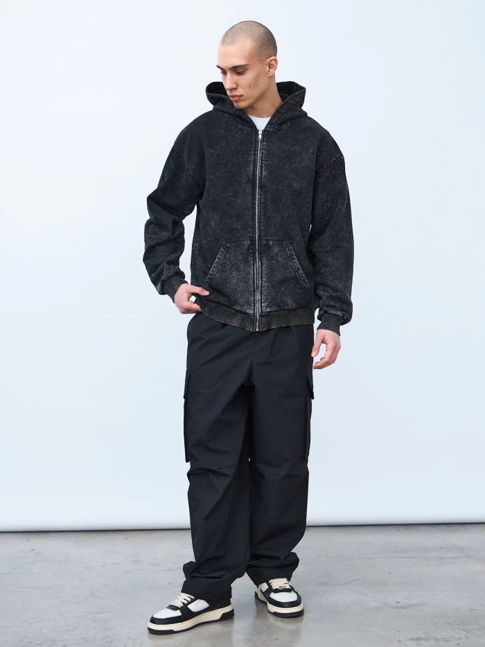 Худи на молнии Garment dyed 380 г