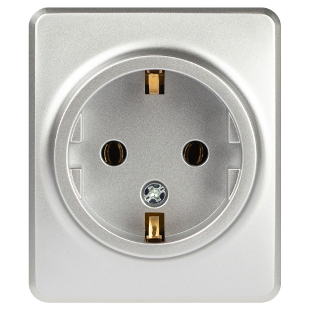 Розетка ЭРА Эксперт 11-2203-03 2P+E Schuko IP20 16A-250В ОУ алюминий | Эра Эксперт