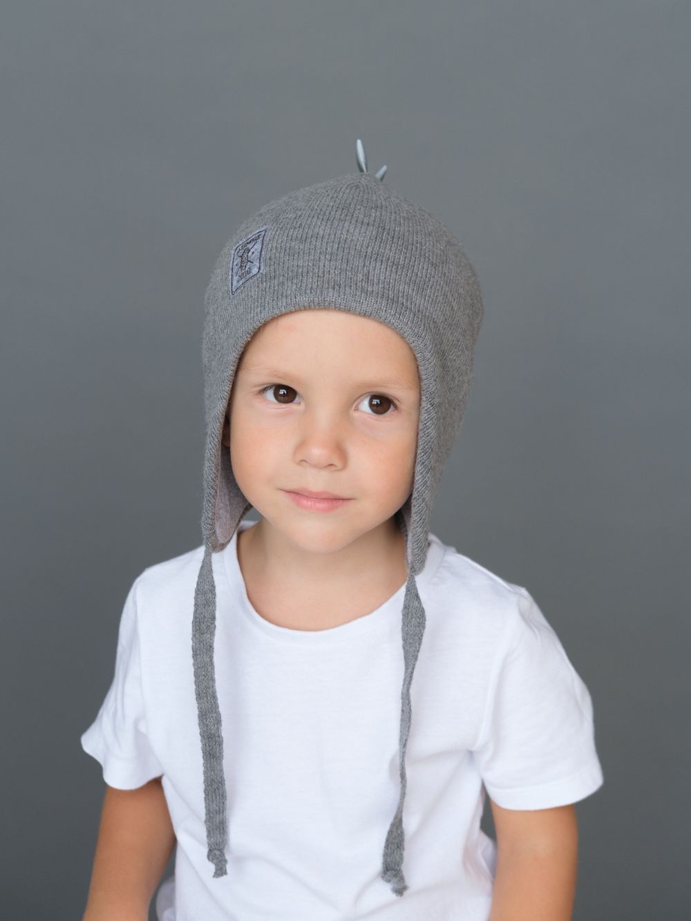 Шапка весенняя/осенняя вязаная ОРЕО (Пепельный)