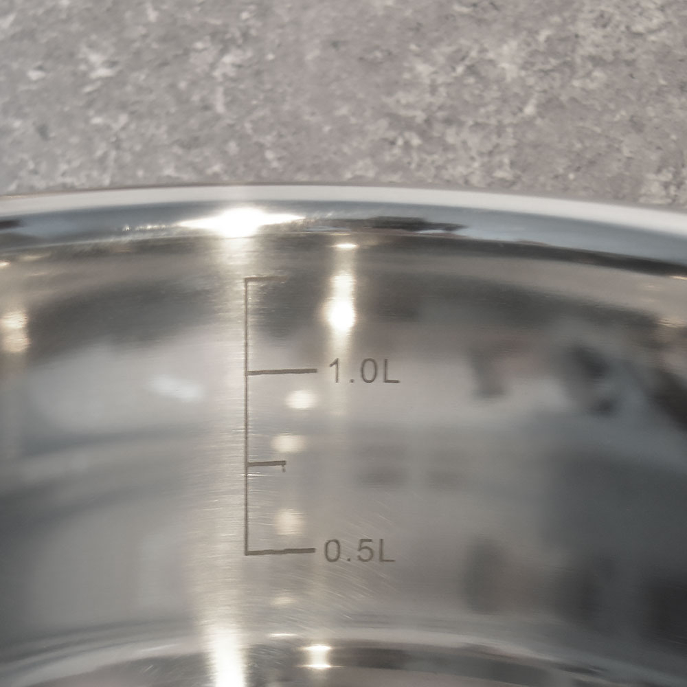 Ковш 1,5л нерж со стеклянной крышкой, с металлической ручкой, индукция, "Daniks" Оптима GS-01201-16S