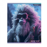 Тетрадь 48л., А5, клетка, Alingar "Big foot, Neon", скрепка, мелованный картон (стандарт), блок офсет, 4 дизайна в пленке т/у