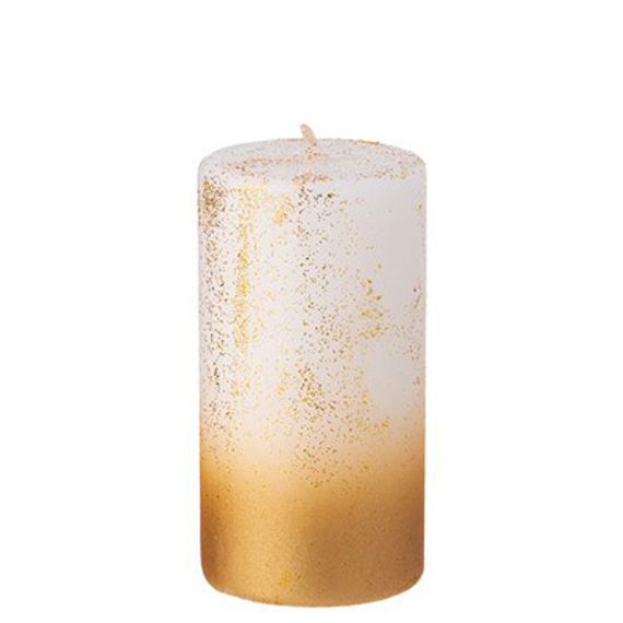 Свеча декоративная белая с золотом