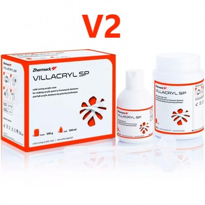 --- Villacryl SP цвет V2 (500гр.+300мл.) Виллакрил СП, пластмасса для изготовления бюгельных протезов