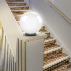 Садово-парковый светильник ЭРА НТУ 02-60-201 шар опаловый призма на опору / кронштейн IP44 Е27 max60Вт d200mm | Садово-парковые светильники