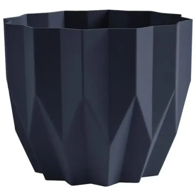 Кашпо для цветов пластиковое 3л d-20см «Геометрия» Антрацит