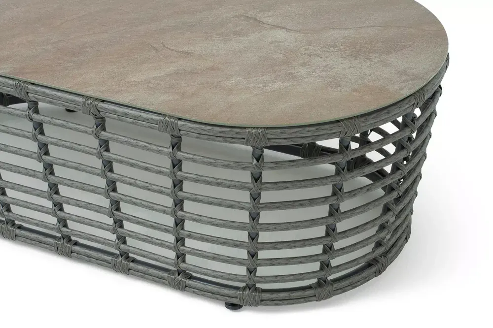 "Валенсия" журнальный столик из искусственного ротанга, цвет серый