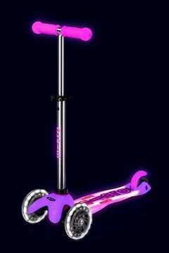 Самокат Mini Micro Deluxe Glow Plus (светящийся) LED морозный розовый