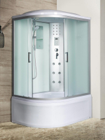 Душевая кабина RIVER  DUNAY 110/80/44 MT R 110х80 см,  матовое стекло, поддон высокий, радио, правосторонняя