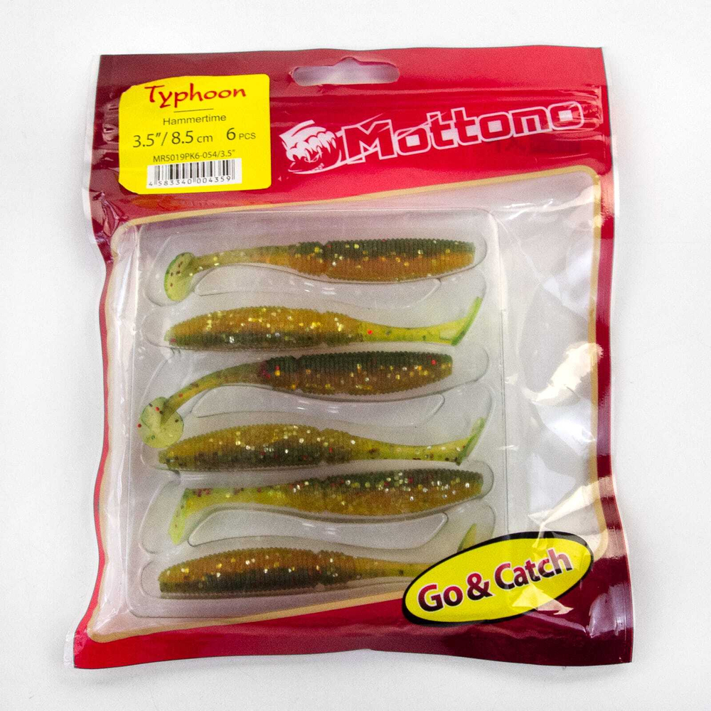 Виброхвост Mottomo Typhoon (85мм, 4гр), 6шт/уп