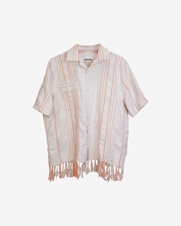 Рубашка с Кистями и Вышивкой/Fringe and Embroidery Short Sleeve белая - фото 1