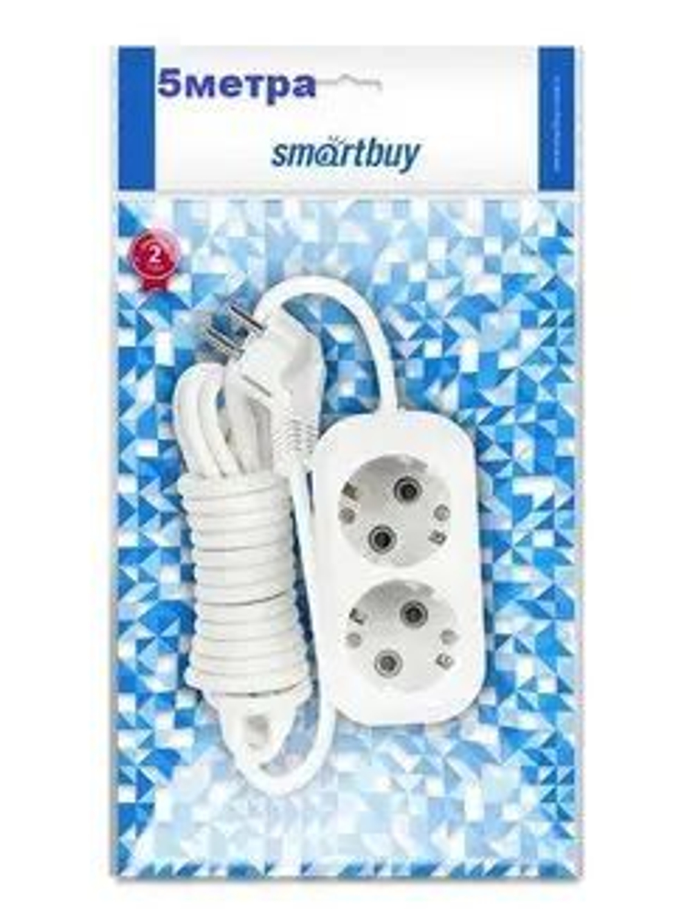 Удлинитель 3 гнезда 2 метра 16А/3,5кВт с заземлением ПВС 3x1,0 SBE-16-3-02-Z