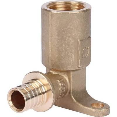 STOUT Угольник настенный с длинным нарезным патрубком 16x1/2" аксиальный для труб из сшитого полиэтилена