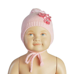 Шапка для девочек на завязках 1-3 года, в ассорт. Арт. 933503