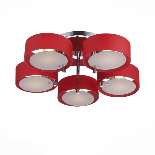 SL483.602.05 Люстра потолочная ST-Luce Хром/Красный E27 5*60W FORESTA