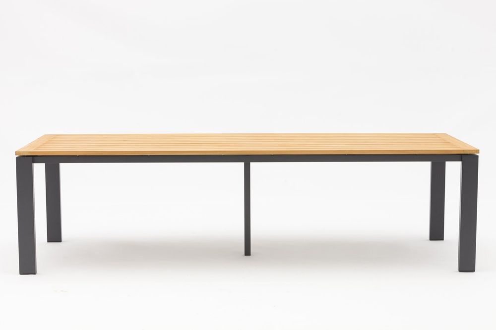 Lyon-Andy 280A+8N2R, комплект обеденной мебели антрацит/натуральный, алюминий/тик