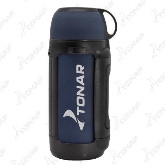 Термос TONAR 1400ML HS.TM-041 (крышка-кружка с ручк, доп.пл.чашка, скл.ручки, ремень)