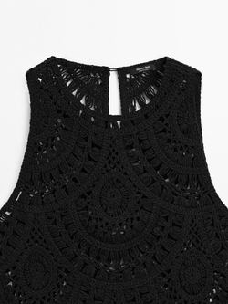 Massimo Dutti Вязаный Топ, Черный