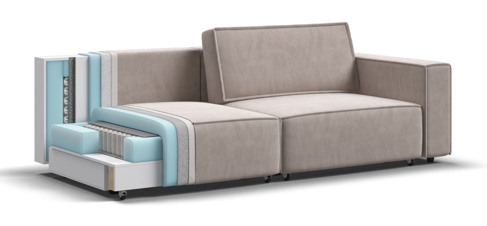 Диван BOSS SOFT MODOOL велюр Monolit латте