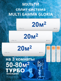 Мульти-сплит-система Royal Clima MULTI GAMMA GLORIA на 3 комнаты (20+20+20)
