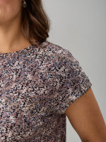 Футболка Фв-104/бежевоголубые-листочки