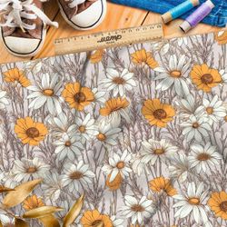 Ткань премиум сатин спокойная флоральная мелодия