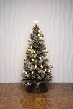 Оптоволоконная елка с LED лампочками Сказочная 210 см., леска+пвх, контроллер (Т2121-210)