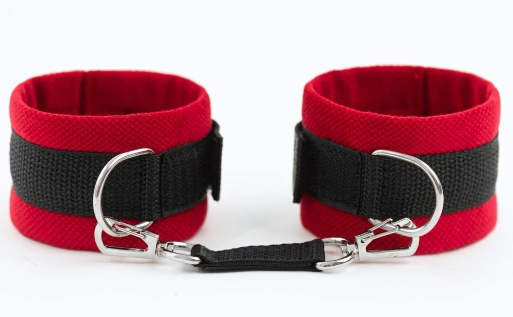 Красно-черные оковы My rules на сцепке (Цвет: красный с черным)