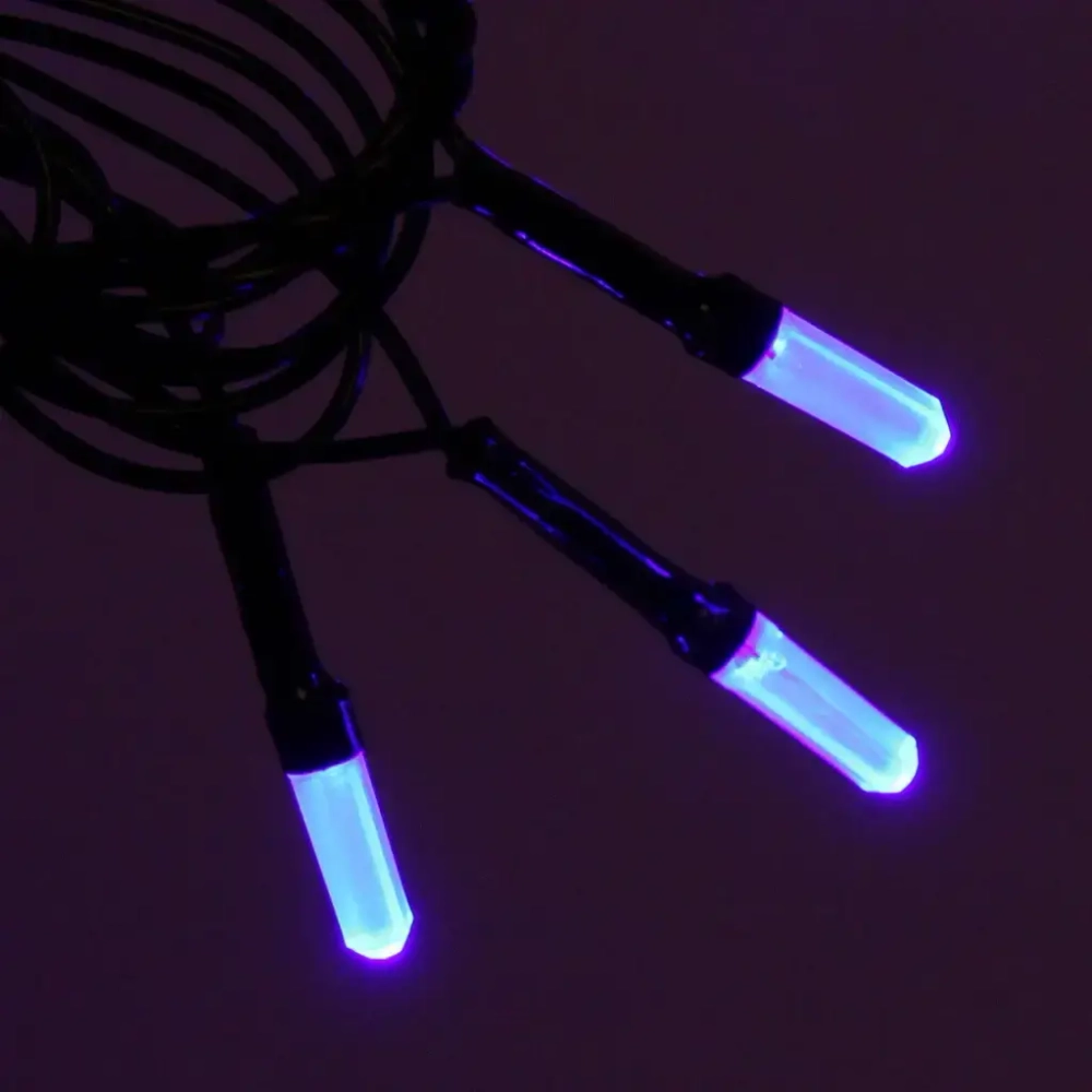 Гирлянда для дома «Кристаллы» 5 м 36 ламп LED черный пров., 8 реж, IP-40, Синий (возможность соединения)