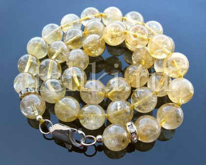 бусы из цитрина шарики