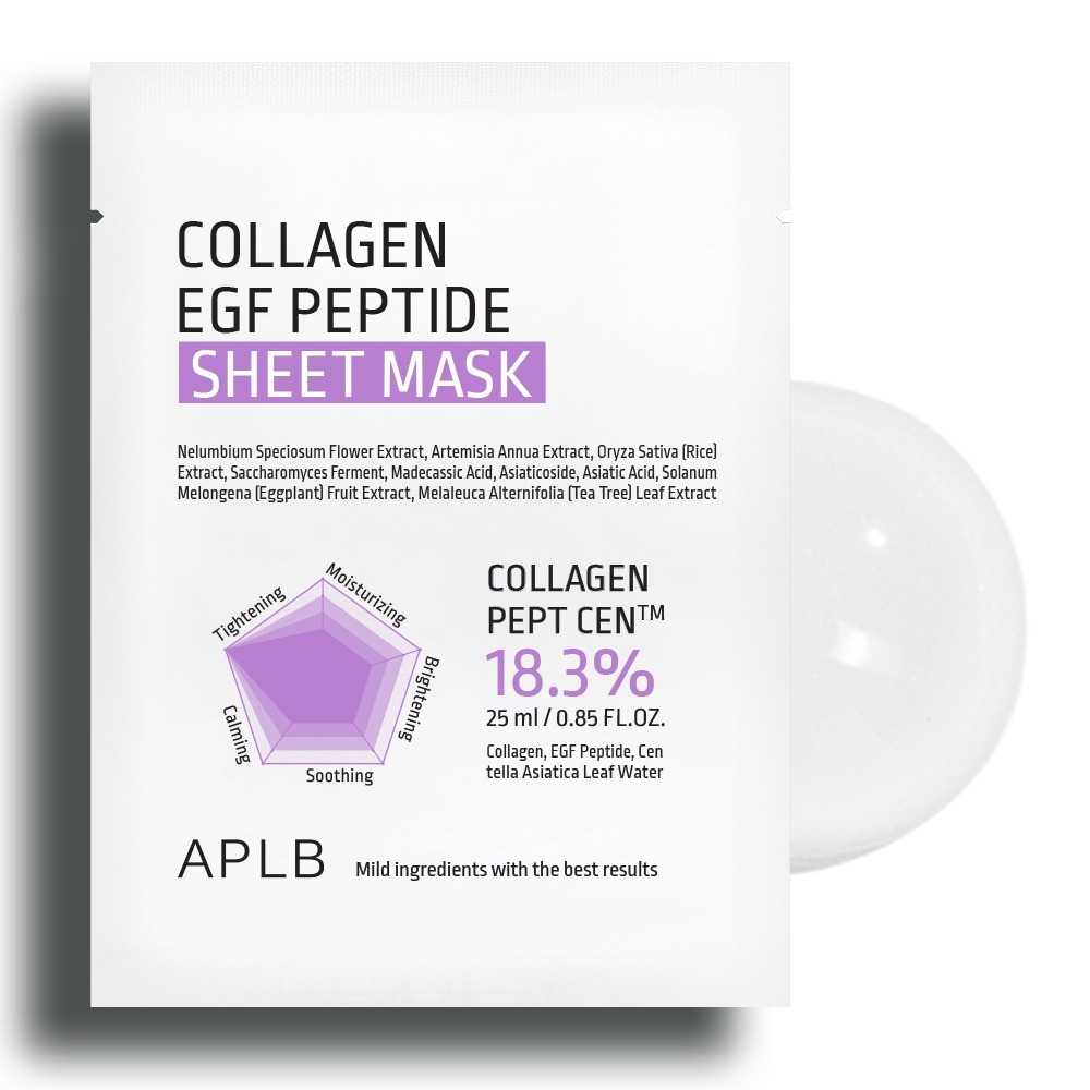 APLB Тканевая маска с коллагеном и пептидами для упругости кожи Collagen EGF Peptide Sheet Mask, 25 мл