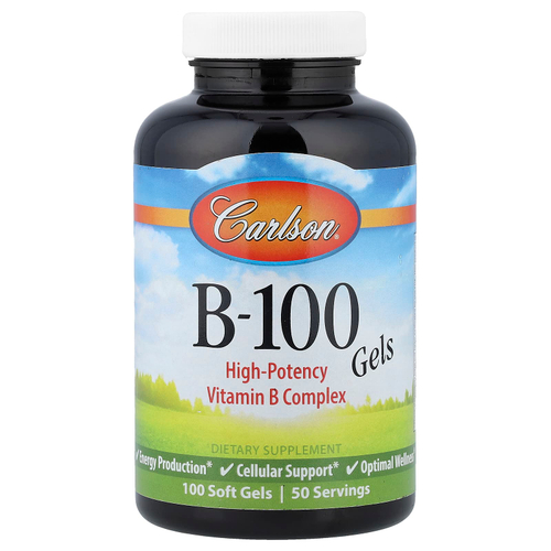 Carlson, витамин B100 в капсулах, 100 капсул