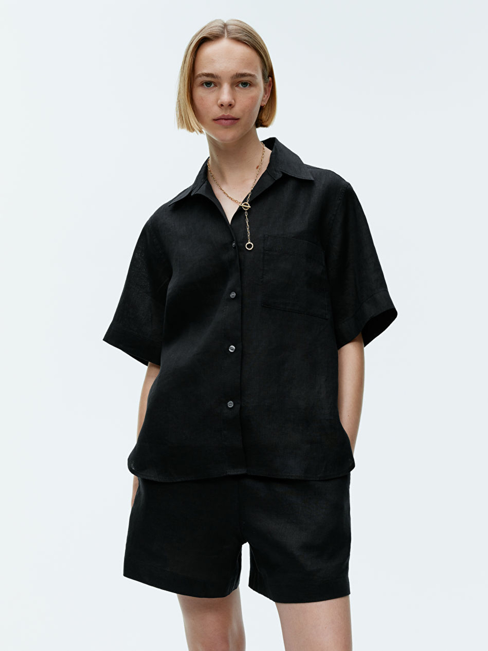 ARKEТ ЛЬНЯНАЯ РУБАШКА, ЧЕРНЫЙ