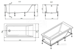 ZRU9302904 А/В ПРЯМОУГ EASY 150X70 БЕЛ (Без монтажного комплекта)