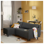 3-местный диван с кушеткой - IKEA BRUKSVARA/БРУКСВАРА ИКЕА, 203х85х80 см, черный