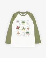 Лонгслив Смерч Азбука детства белый/оливковый