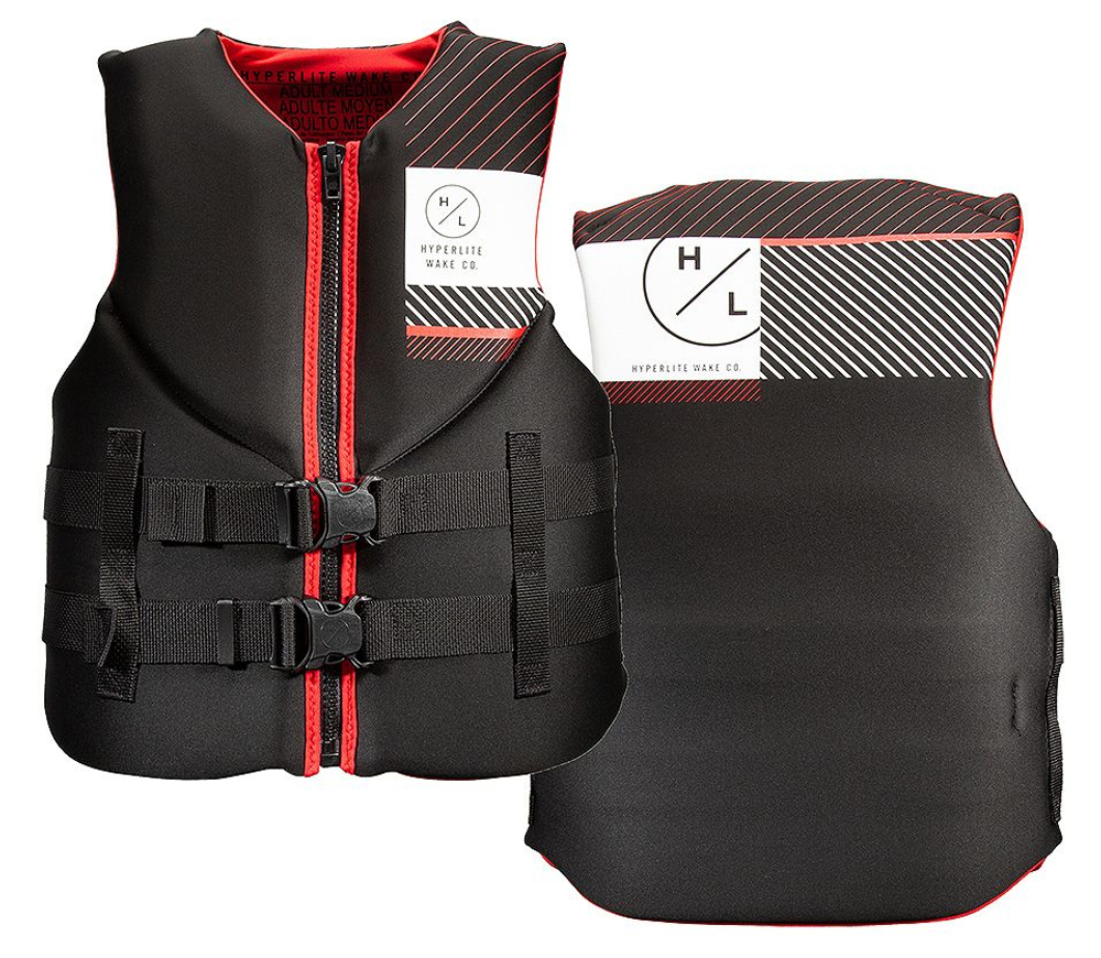 Жилет мужской неопреновый Indy, черный с красным, размер XL (10267980)