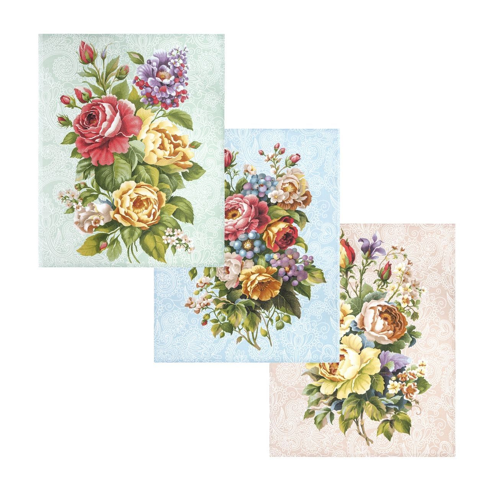 Набор кухонных полотенец, 3 шт , 45х60 см , рогожка