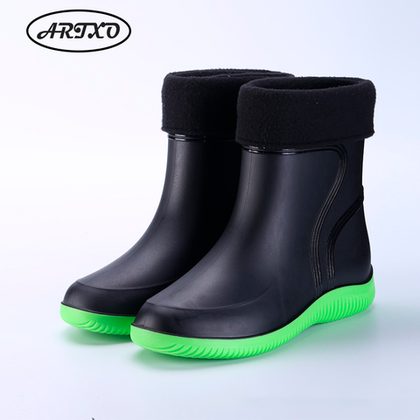 Резиновые сапоги с утеплителем, зелёные, ARTXO