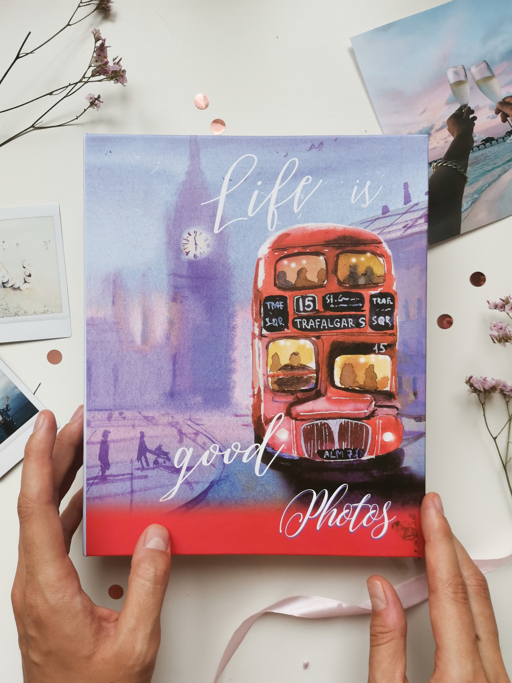 Фотоальбом на 200 фото 10х15 см, пластик. листы watercolor travel Лондон