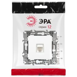 Розетка ЭРА Серия 12 12-3107-01М информационная RJ45 белый матовый