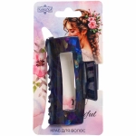 Заколка - краб для волос «AKS-EMPIRE», прямоугольник, микс 6 цветов, 7,5*4,5см