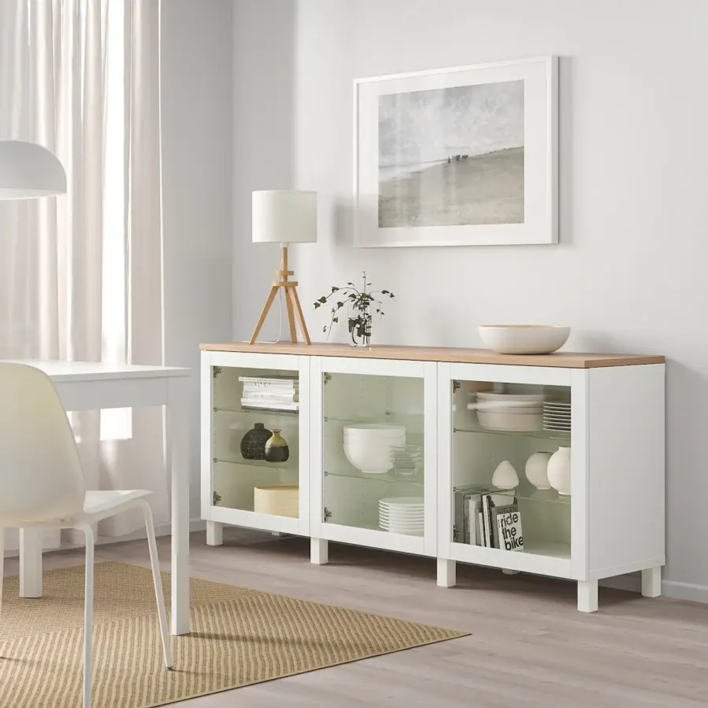 Комбинация для хранения - IKEA BESTÅ/BESTA/ БЕСТО ИКЕА, 180x42x76 см, серый
