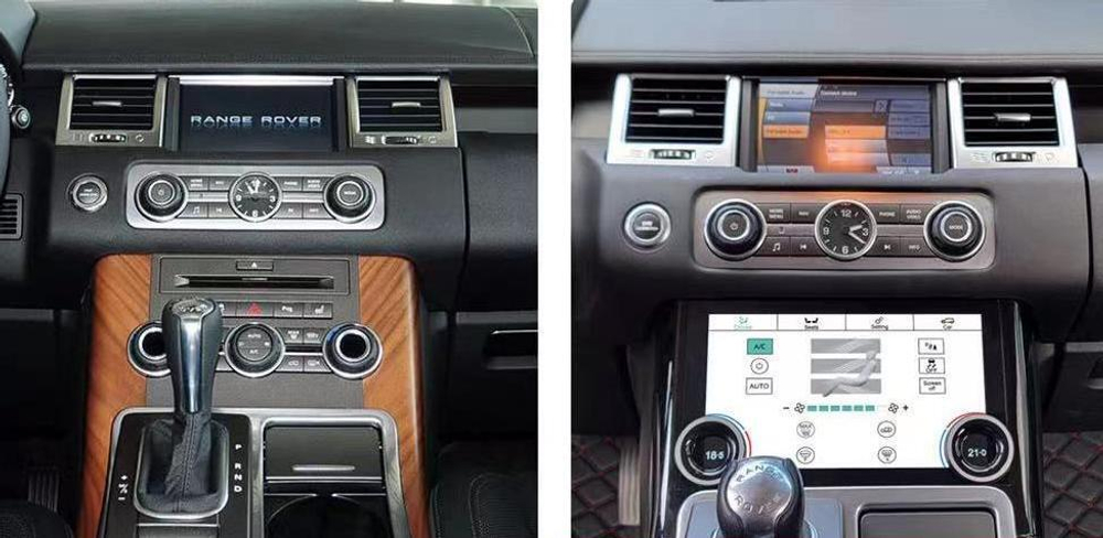 Сенсорная панель климата Range Rover Sport 2009-2013 - Carmedia ZF-2012 с 10" экраном LCD/ЖК, съёмные боковые планки