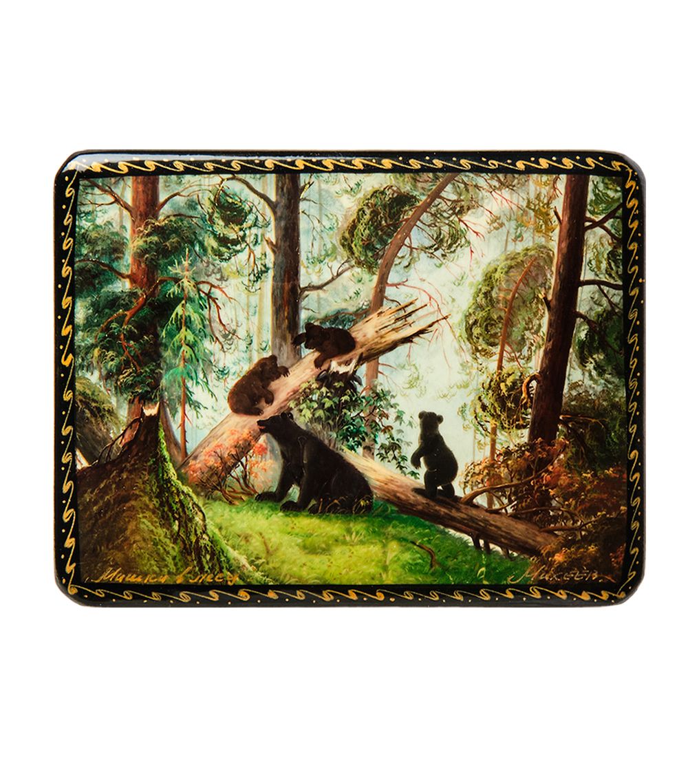 Народные промыслы ШК-19/33 Шкатулка в технике декупаж «Утро в сосновом лесу» (10х8х3,5)