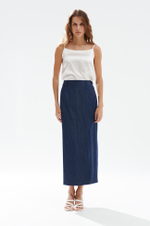 4944 Юбка женская (синий в полоску)