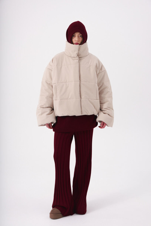 Брюки вязаные из шерсти мериноса, бордо